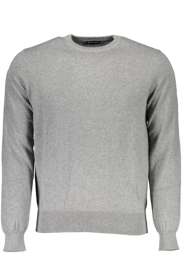 North Sails Eco-Conscious Gray Knit Sweater With Logo Detail