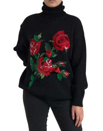 Dolce & Gabbana Elegant Floral Knitted Wool-Cashmere Sweater