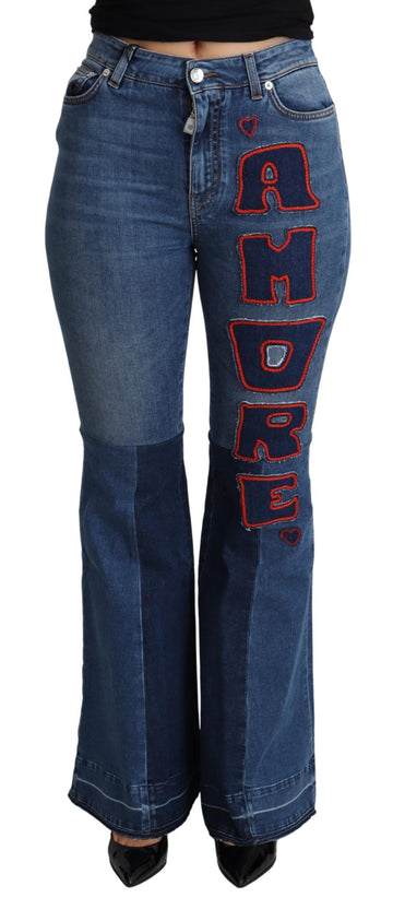 Dolce & Gabbana Elegant Boot Cut Denim Jeans with Amore Patch