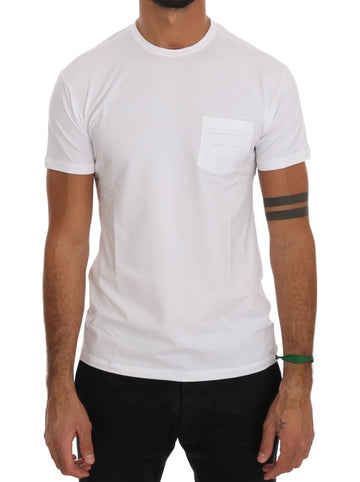 Daniele Alessandrini Elegant White Crew-Neck Cotton T-Shirt